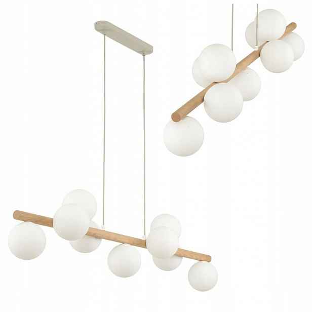 Závěsná stropní lampa Bílá Estera Dřevěná 9xG9 Tk Lighting
