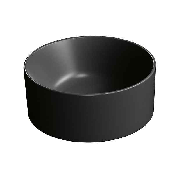 GSI KUBE X keramické umývátko na desku, průměr 32cm, černá mat