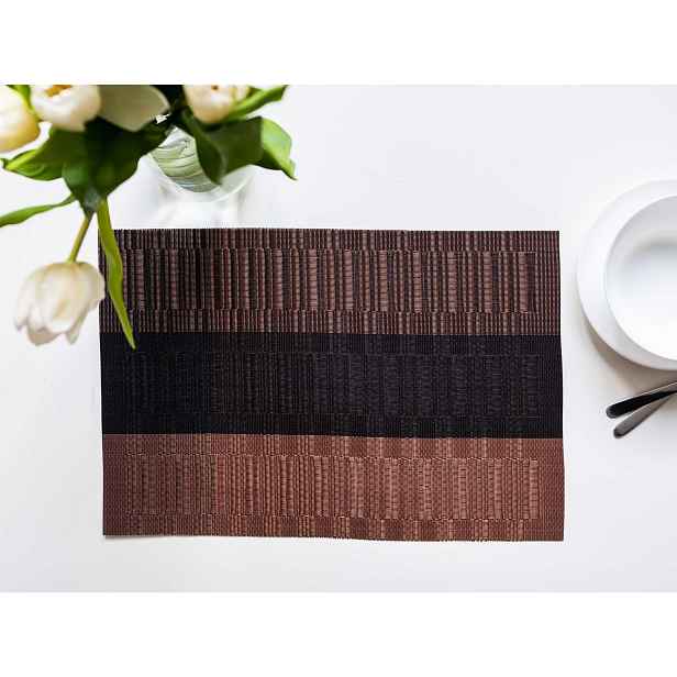 JAHU collections Prostírání Deluxe 30 × 45 cm – Majda pruhy tmavě hnědé