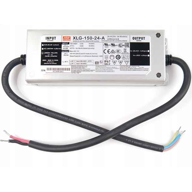 Napájecí zdroj Mean Well XLG-150-24-A 150W 24V 6,25A pro Led osvětlení IP67