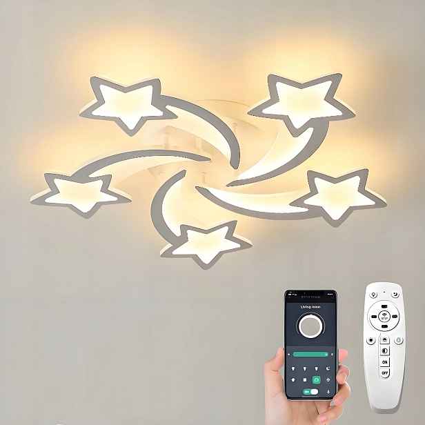stropní svítidlo Led Lustr Bílé Moderní Do Obývacího Pokoje Stmívatelné S Dálkový Ovladač Aplikací
