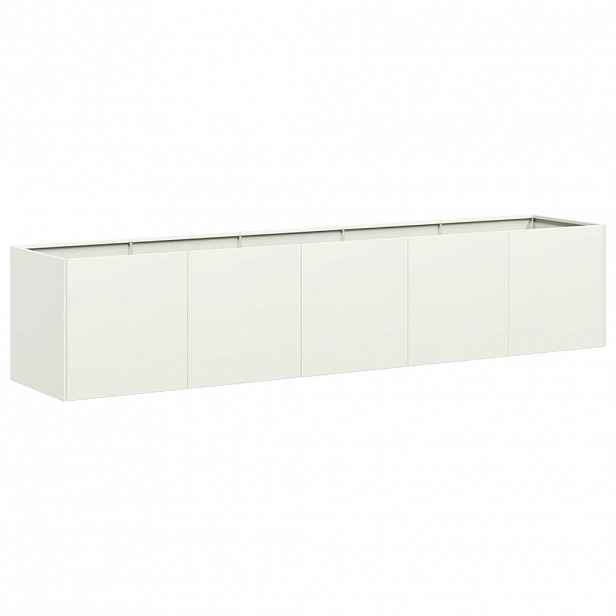 vidaXL Truhlík bílý 200x40x40 cm ocel válcovaná za studena