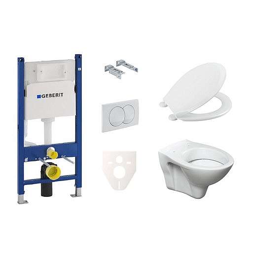 Závěsný set WC S-line + modul Geberit Duofix s tlačítkem Delta 20 bílé 458.103.00.1 NR1