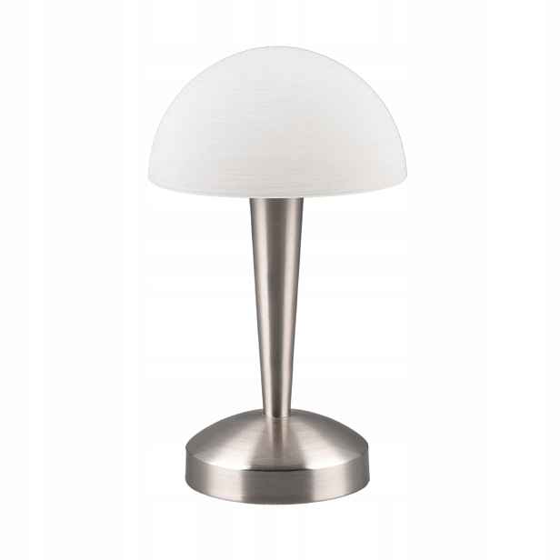 Stolní lampa stříbrná bílá skleněná dotyková houba s žárovkou 3000K Rl