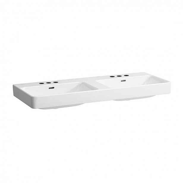 Laufen Pro S - Dvojumyvadlo, 120x47 cm, se 6 otvory pro baterie, s LCC, bílá H8149664001081