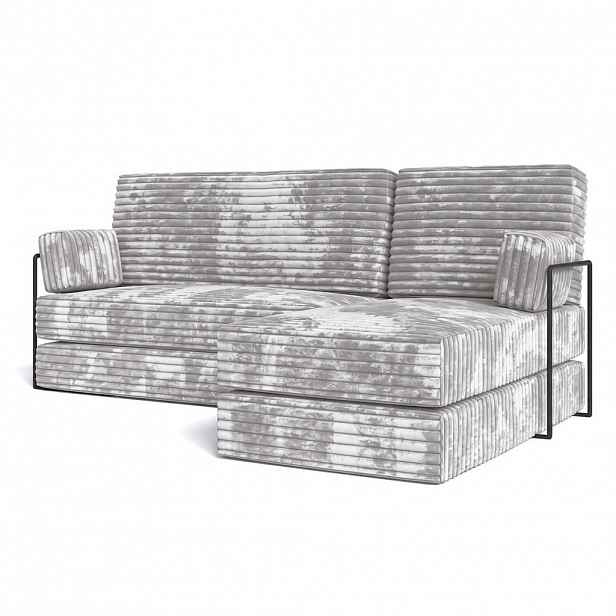 MASSENO ROHOVÁ SEDAČKA NOTIA modulární Boneless pohovka s funkcí spaní, světle šedá TILIA 86