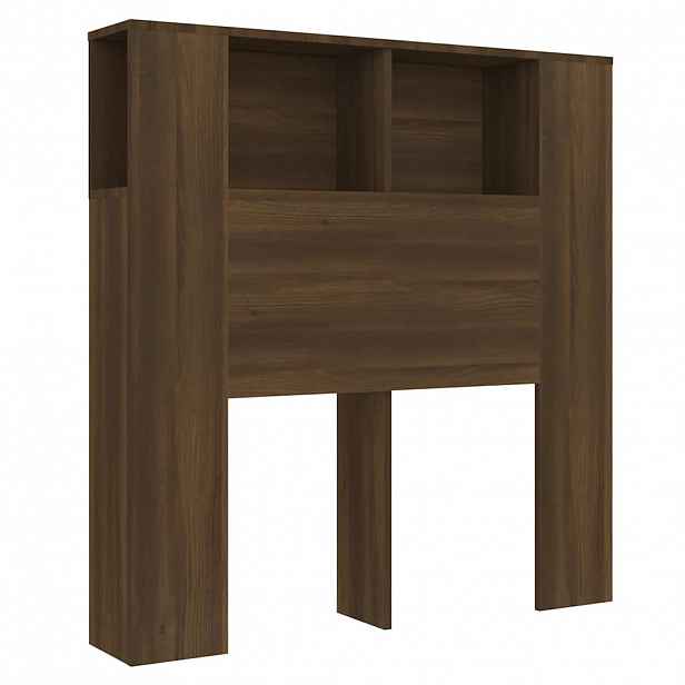 vidaXL Čelo postele s úložným prostorem hnědý dub 100x18,5x102,5 cm