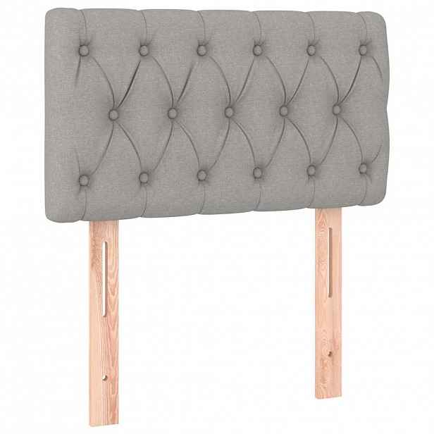 vidaXL Čelo postele světle šedé 80 x 7 x 78/88 cm textil
