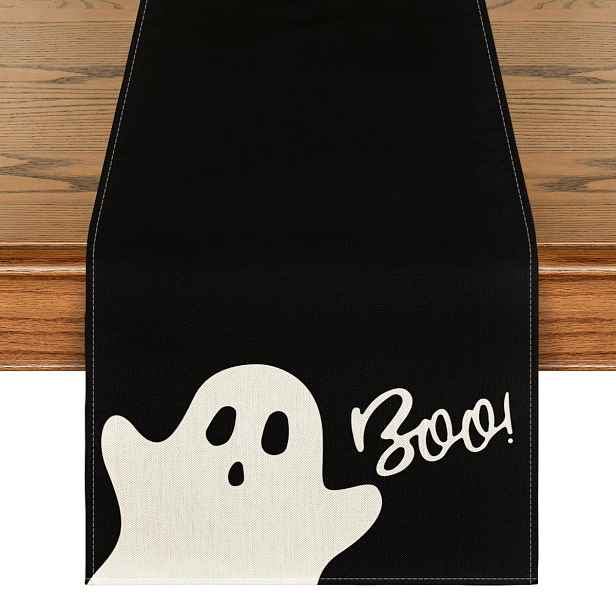 Běhoun Halloween 40 X 180 CM Duchové Boo Černý Polyester Na Stůl