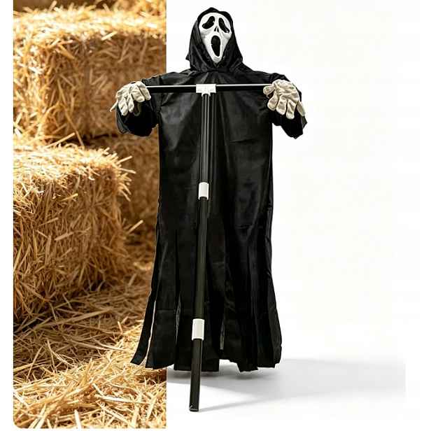 křičící halloweenský strašák