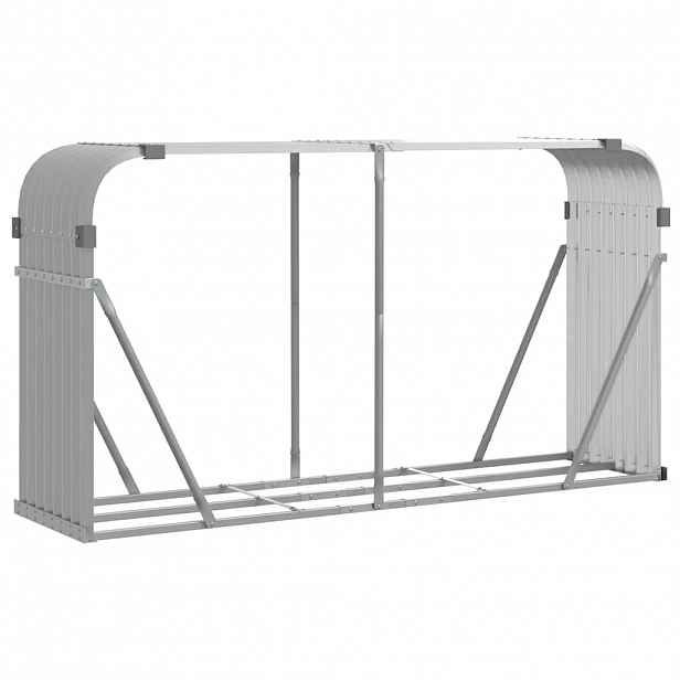 vidaXL Stojan na dřevo světle šedý 180 x 45 x 100 cm pozinkovaná ocel