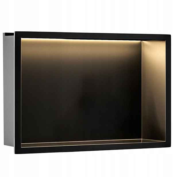 Rea Led polička 30x45x10 cm černá