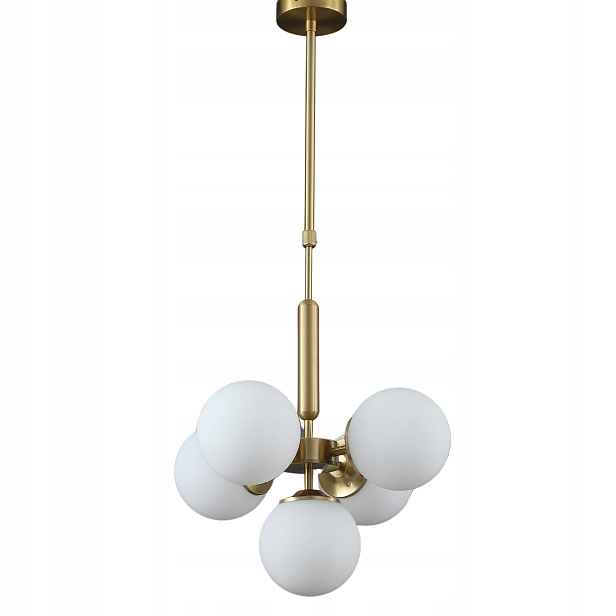 Závěsná Stropní Lampa Lustr Kule zlatá Moderní Led mléčná