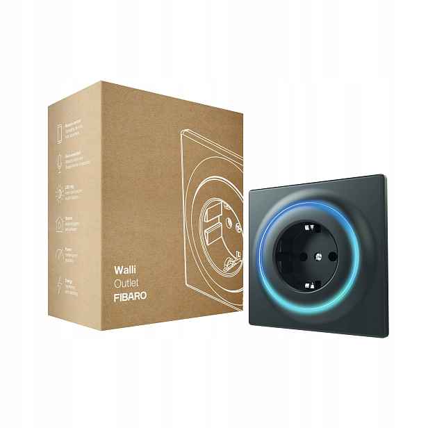 Fibaro Walli Outlet FGWOF-011-8 Inteligentní zásuvka 3680W Antracit