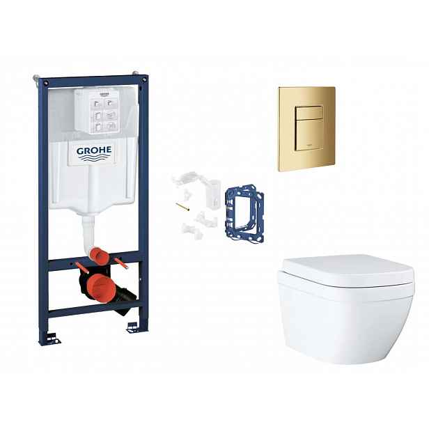Grohe Rapid SL - Set předstěnové instalace, klozetu, sedátka SoftClose, tlačítka Skate Cosmopolitan a sady pro vhazování tablet, Triple Vortex, Cool S