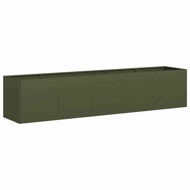 vidaXL Truhlík olivově zelený 200x40x40 cm ocel válcovaná za studena