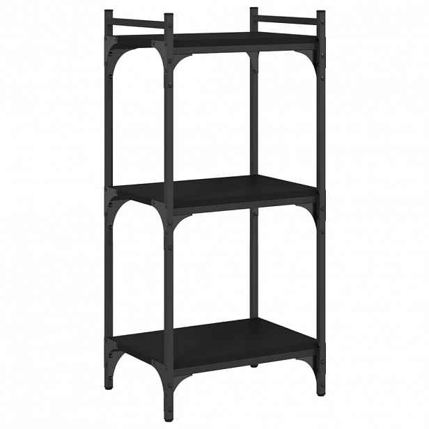 vidaXL Knihovna se 3 policemi černá 40 x 30 x 86 cm kompozitní dřevo
