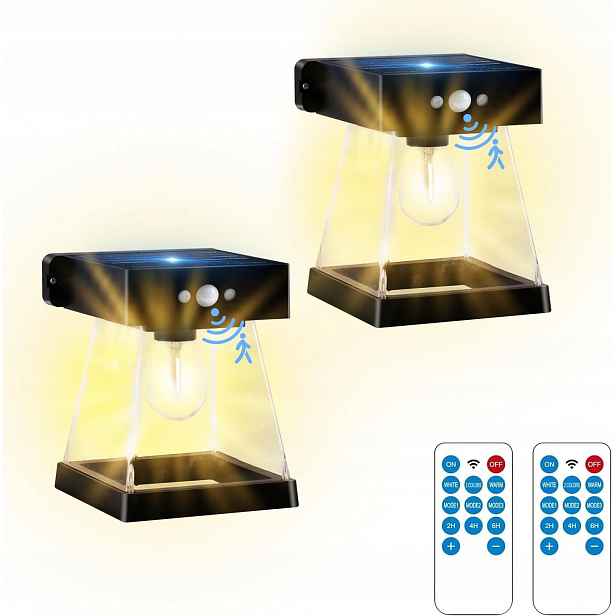 Solární Lampa Venkovní Fasádní Nástěnné Svítidlo Sada 2KS Bosite IP65 2XPILOT