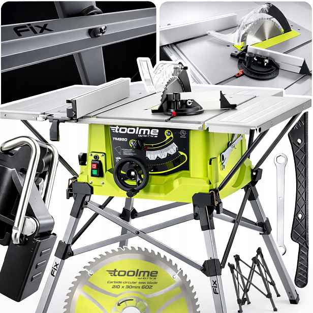 Stolní Pila trajzega 2200W toolme tm320 pokosová pila 4 desky nohy Fix