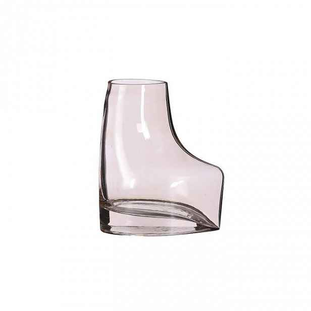 Váza atyp SOCCO sklo růžová 17cm