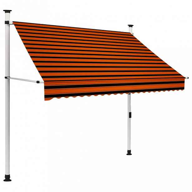 Zatahovací markýza 200x120 cm oranžová / hnědá Dekorhome