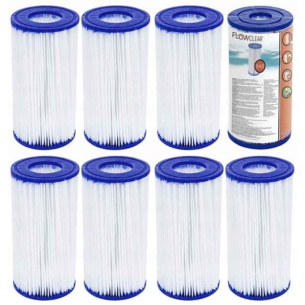 8 x Filtry bazénové čerpadla Filtrační vložka Bestway III 58012