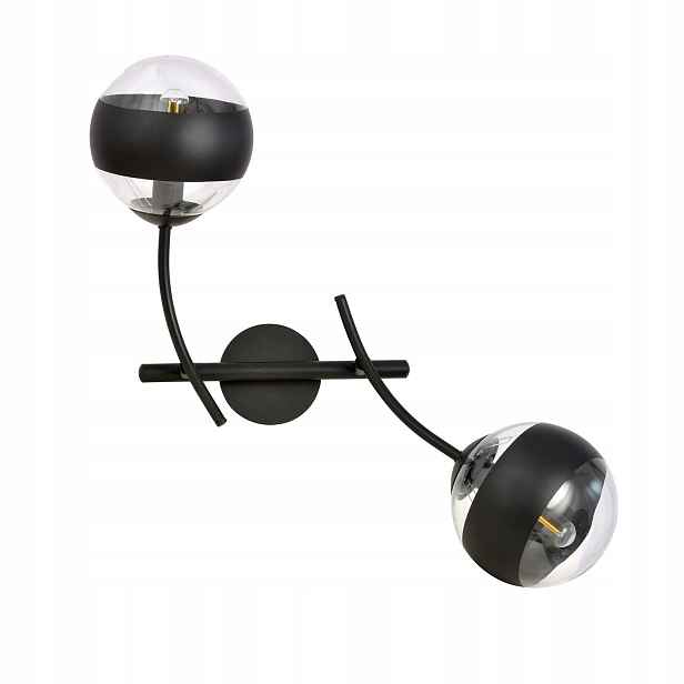 Nástěnné svítidlo Emibig 2xE14 10W Hunter K2 Černé/Sklo 1101/K2 Emibig