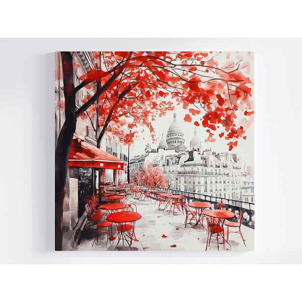 Obraz Na Plátně Canvas Město Paříž Sacre Coeur Kavárna Podzim 50x50
