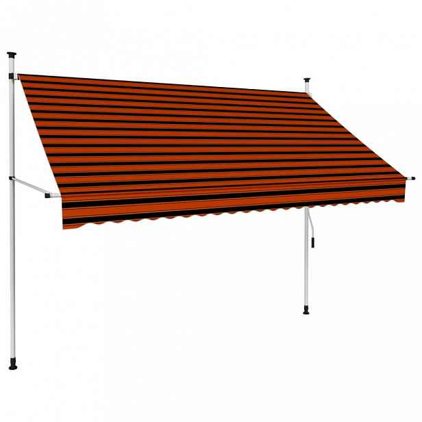 Zatahovací markýza 250x120 cm oranžová / hnědá Dekorhome