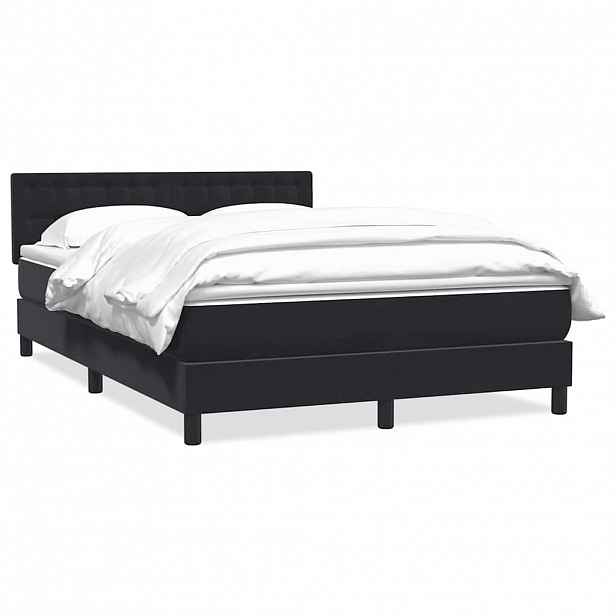 vidaXL Box spring postel s matrací černá 160x210 cm samet
