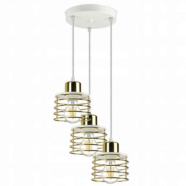 Závěsná lampa Lustr Glamour Zlatý Chrom Měď