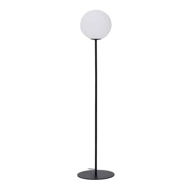 Bílá/černá stojací lampa se skleněným stínidlem (výška 165 cm) Brisia – Kave Home