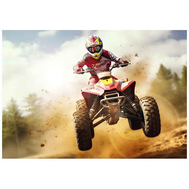 Fototapeta Čtyřkolka Extrémní jízda rychlost a adrenalin 368x254 lepidlo
