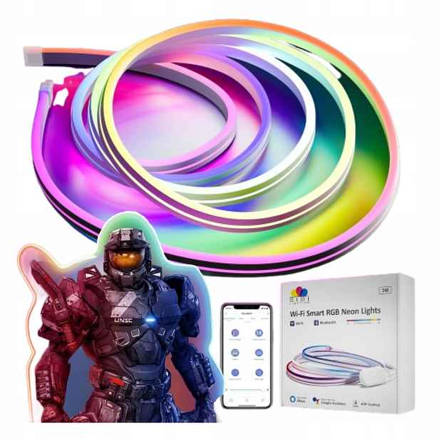 Neonová Led páska Rgbic 3 m Ovládání Aplikace Hudba Alexa Dekorace