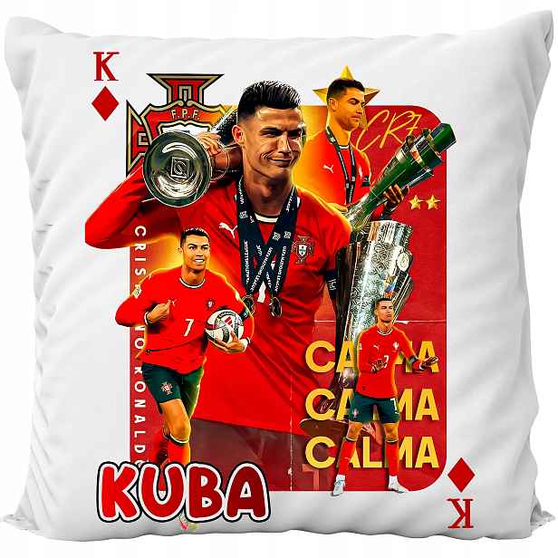 Polštář Bílý Ronaldo Portugalsko Fotbal Goat Jméno