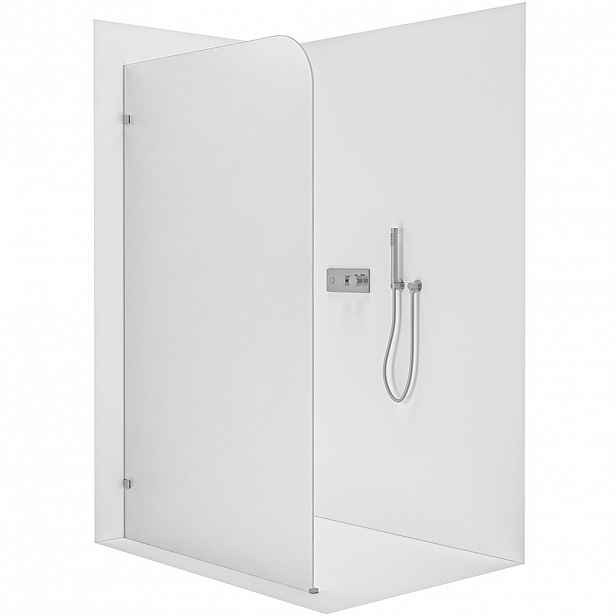 Sprchová zástěna Walk-in Orbis - Levá - 8 mm - chrom, mléčné sklo - 90x200 cm
