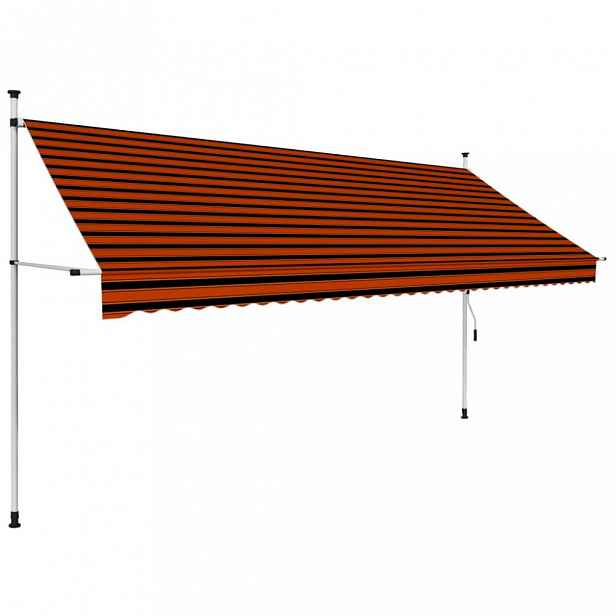 Zatahovací markýza 350x120 cm oranžová / hnědá Dekorhome