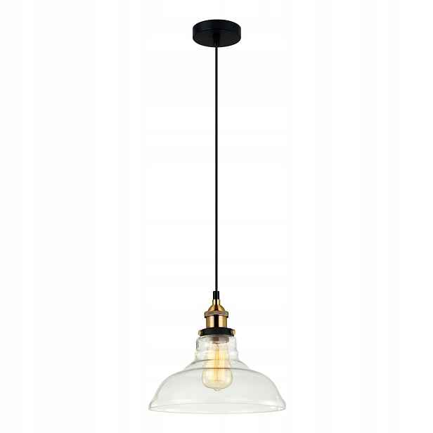 Závěsná lampa Hubert industriální černá sklo E27 28 cm Italux