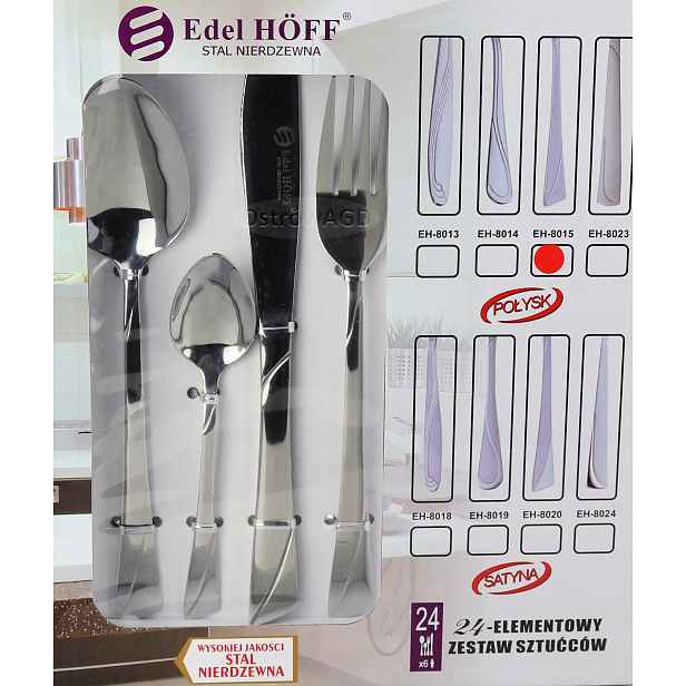 Sada příborů 24 dílů Nerezová Ocel Premium EdelHoff Chrom