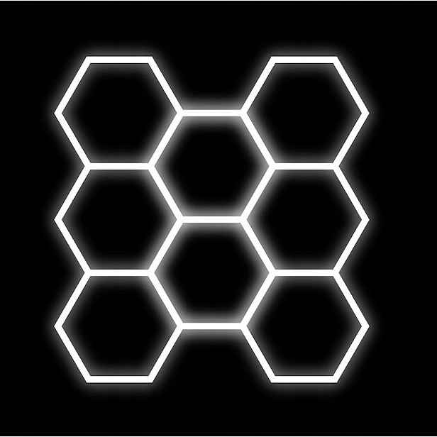 Bílý osvětlovací systém Hexagon 8 Led 245W 229x237 cm IdeaLED