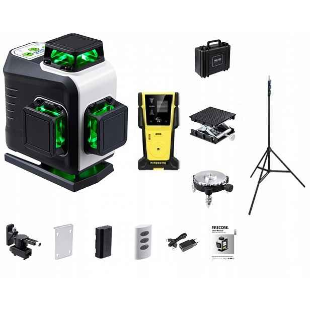 Křížový Laser Firecore G60 4D Kufr Držák Deska Detektor Stativ