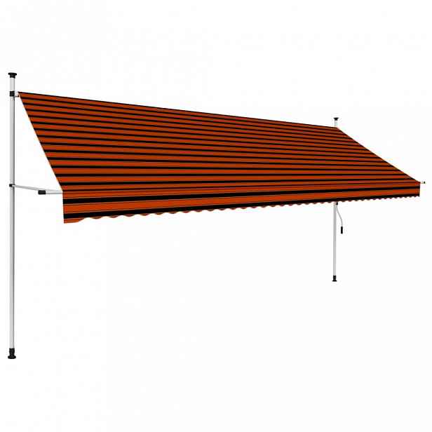 Zatahovací markýza 400x120 cm oranžová / hnědá Dekorhome