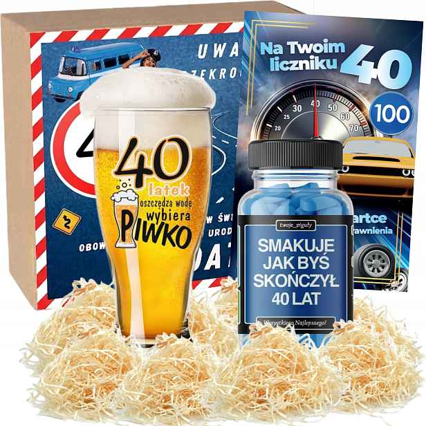 Dárek k 40. narozeninám pro muže a chlapa Pivní Sklenice na pivo Zábavný gadget