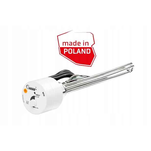 Polská třífázová ohřívačka s termostatem 6/4" 7500 W 7,5 kW 3x2500 W pro bojler