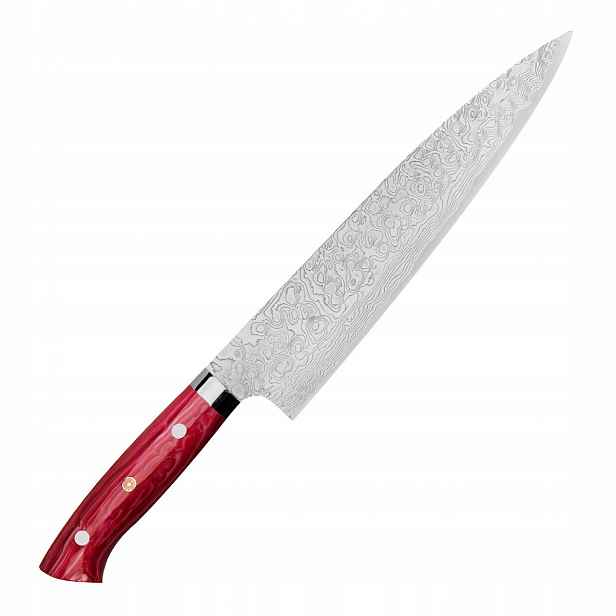 Takeshi Saji Red Turquoise R2 Japonský Nůž pro šéfkuchaře 64HRC 24 cm