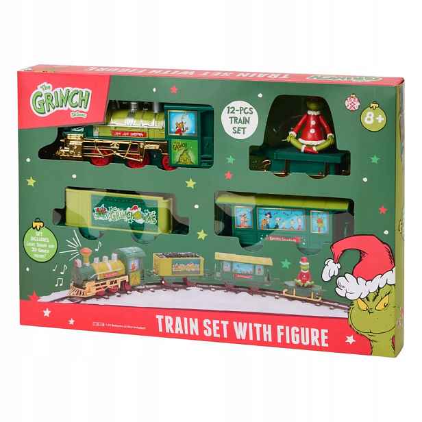 Vánoční vlak Grinch vláček 12 prvků Světlo Zvuk Figurka Tóry