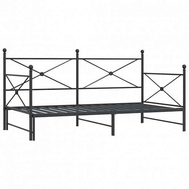 vidaXL Válenda se přistýlkou bez matrace černá 100x200 cm ocel