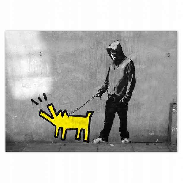 Fototapety 312x219 Žlutý pejsek Banksy Lol