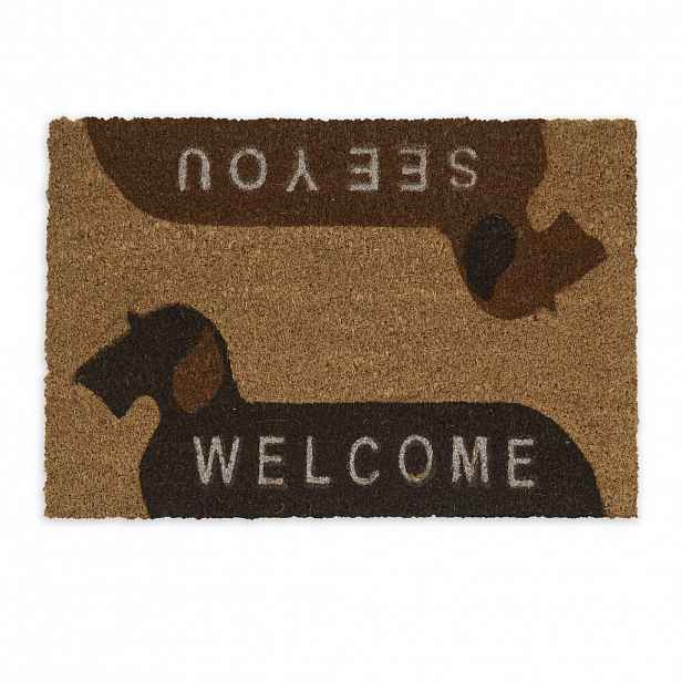Relaxdays ROHOŽKA Přírodní hnědá kokosové vlákno 60x40 cm motiv psa