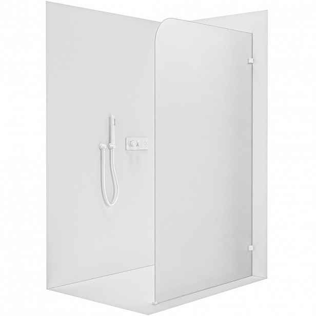 Sprchová zástěna Walk-in Orbis - Pravá - 8 mm - bílá matná, mléčné sklo - 90x200 cm